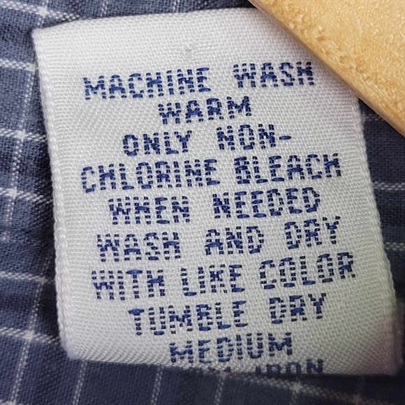 Gap Factory Blue plaid button down shirt, size XL - Picture 7 of 7